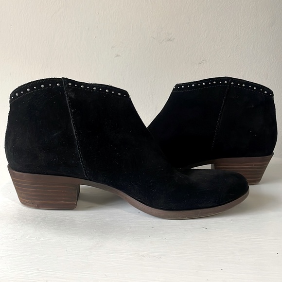 Lucky brand black suede silver studded ankle booties - Picture 1 of 7